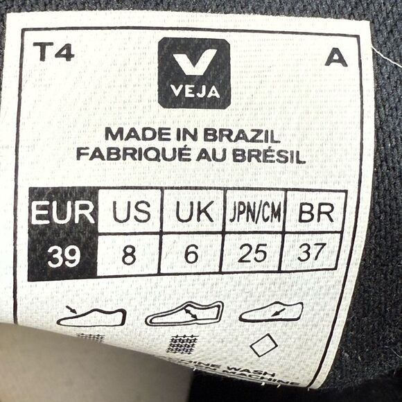 Veja Nova Canvas Low Black Pierre sneaker shoes men’s size 8 main image 5